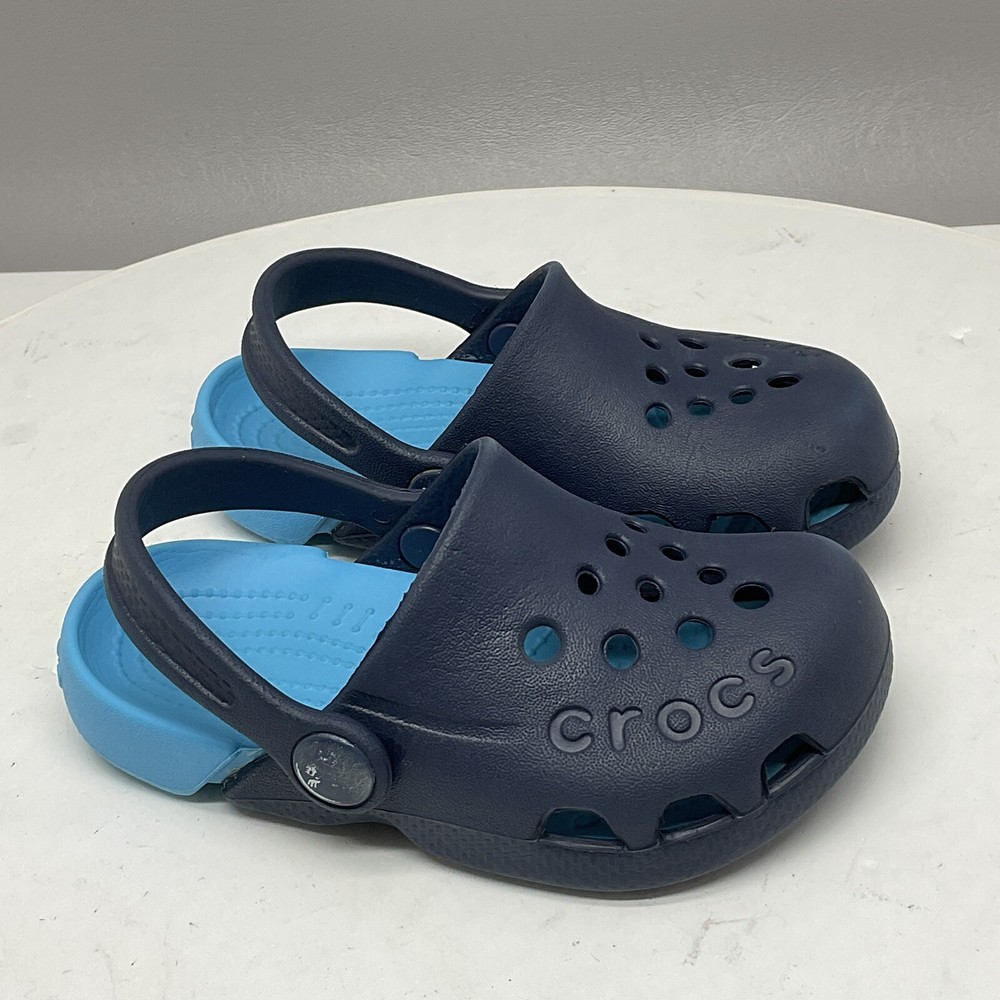 Crocs Shoes Kids 7 Toddler Electro Clogs Navy Blue Slip On 10400