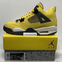 Jordan 4 Lightning Grade School Size 6.5Y 408452-700 AirJordan Retro Tour Yellow