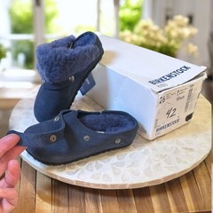 Birkenstock Kaprun Cuff Shearling Slipper Clog Kids EU 26 / US K 8.0 Navy