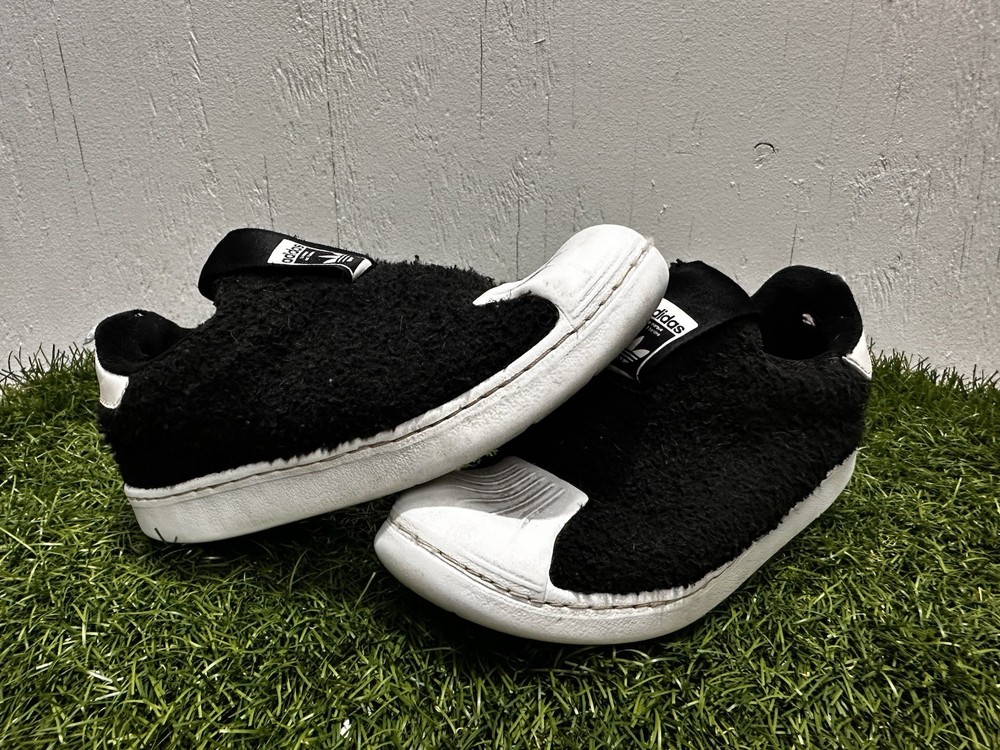 Adidas Superstar 360 C Black Teddy Bear Fur Kid’s Size US 1