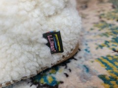 L.L.Bean Toddler Cozy Slipper Booties In Natural White Pile Fleece, Kids 7-8