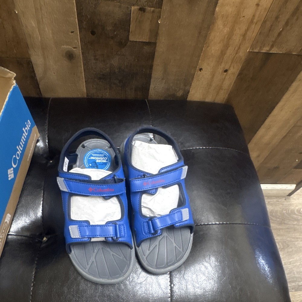 Columbia Techsun Unisex Kids Hook & Loop Strappy Sandals Blue/Gray US 4