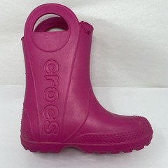 Crocs Handle it Kids Junior Girls Sz. 2 Pink Waterproof Slip On Rain Boots 12803