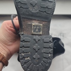Frye Black Leather Erin Lug work Combat Boot Lace Up Youth size 14 3474314 BLK