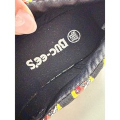 Buc-ees Beaver Logo Print Black Canvas Slip On Shoes Kids Size 4Y 6W