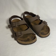 Birkenstock Roma Kids Mocha Brown Leather Sandals EU 28 Child Size 10-10.5
