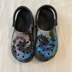 Crocs Classic Clog M4 W6 Tie Dye Black/Multicolor Slip-on Iconic Comfort