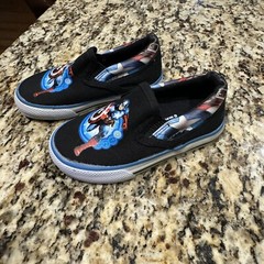 MARVEL Captain America Black/Blue Slip On Casual Shoes Youth Size US 7