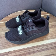 Puma Wired Run Black Mesh Athletic Sneakers Youth Size 3