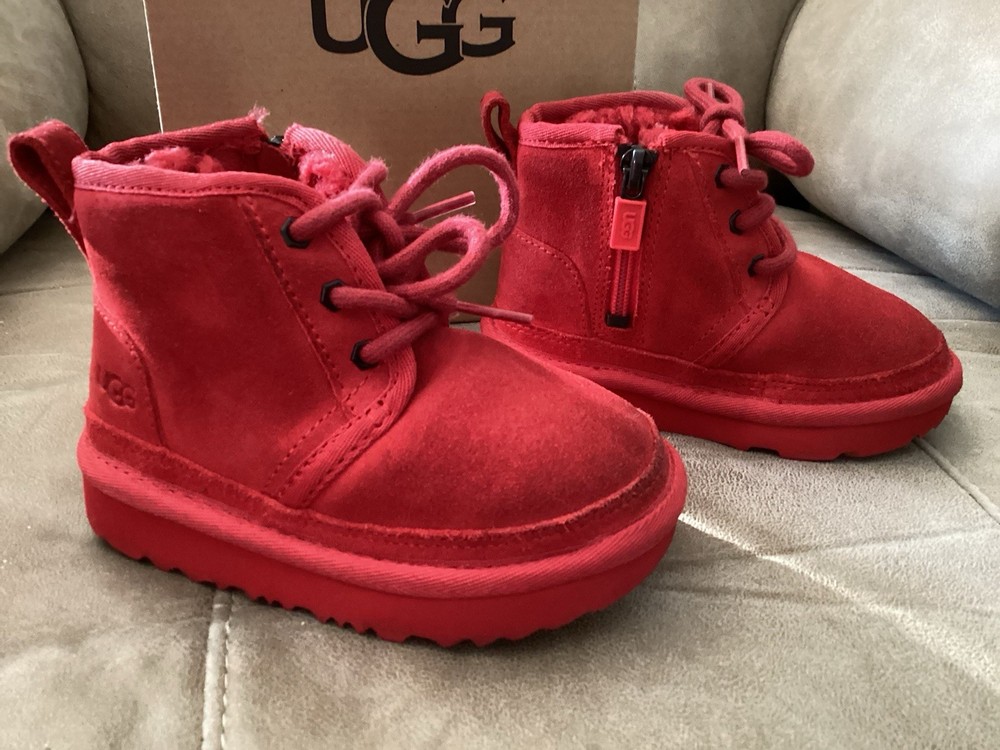 UGG T Neumel II Red Suede Ankle BOOTS ~ Toddler 7 ~ 1017320T