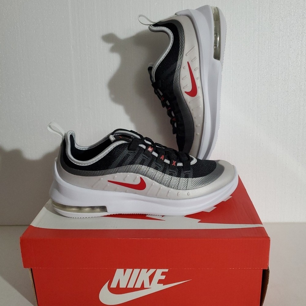 Nike Air Max Axis (GS) Big Kids Black/Sport Red-Metallic Platinum Shoes Size 6Y