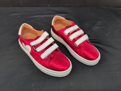 Atlanta Moccasin Heart Design Hook & Loop Sneakers Kids Shoes EU 33 Red Metallic