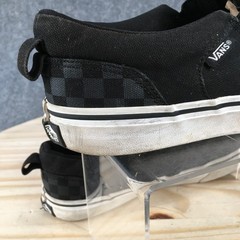 Vans Checkerboard Classic Slip On Sneaker Shoes Youth 7 Canvas Black 721356