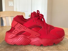 NIKE HUARACHE SIZE 6Y KIDS SHOES 2017 GS 654275 600 TRIPLE RED