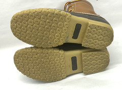 L.L. Bean Duck Boots Waterproof Brown Leather Rubber Lace-Up Unisex Kids 4