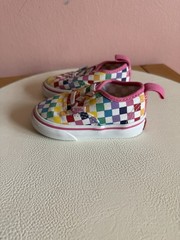 VANS Baby size 4 Multicolor Checkerboard Canvas Low Top Lace-Up Sneakers
