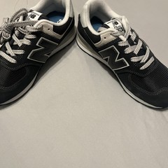 New Balance 574 Core sneakers in black and white. Kids 3 1/2