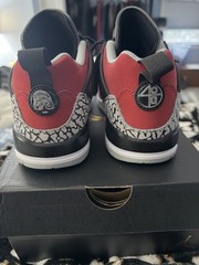 Jordan Spizike Low GS Red Black Wolf Grey Elephant Print Athletic Shoes 5.5Y