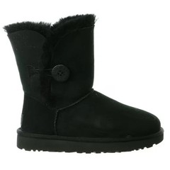 NEW KIDS UGG BAILEY BUTTON II BLACK BOOTS 1017400T SIZE 2
