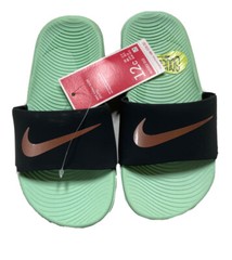 NIKE KAWA Slide Unisex Kids Size 12C Mint Green/Black Slides 8193520 010 RT $26