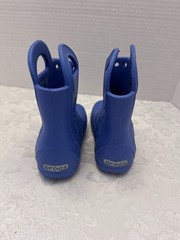 Crocs Toddler Handle It Rain Boots Size C7 Blue Waterproof Reflective Heel