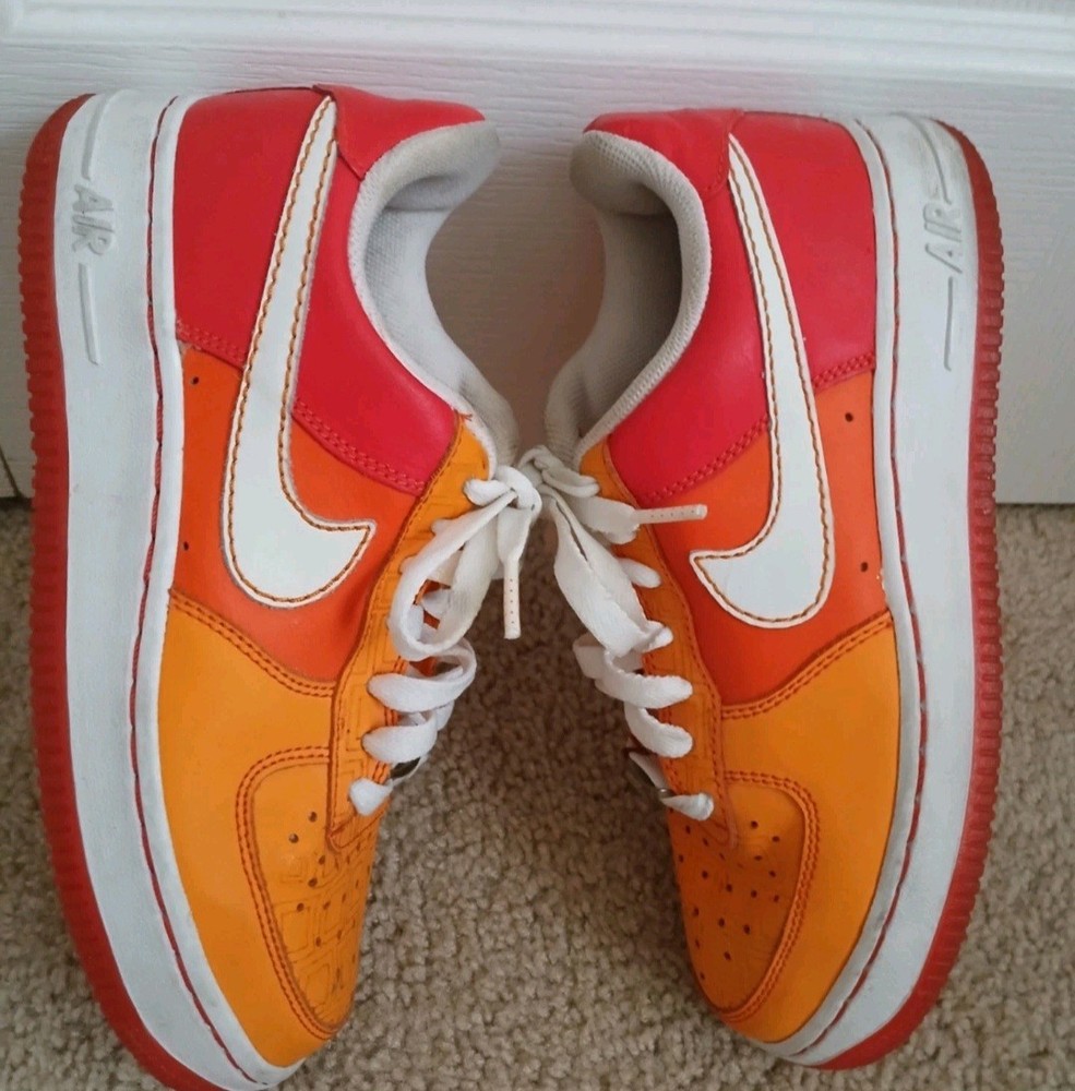 2007 Nike AIR Force 1 Orange Peel Youth SIZE 5Y Sneakers