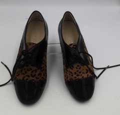 Venettini Kids Leopard Haircalf & Patent Leather Oxfords – US 3 / EU 33 –