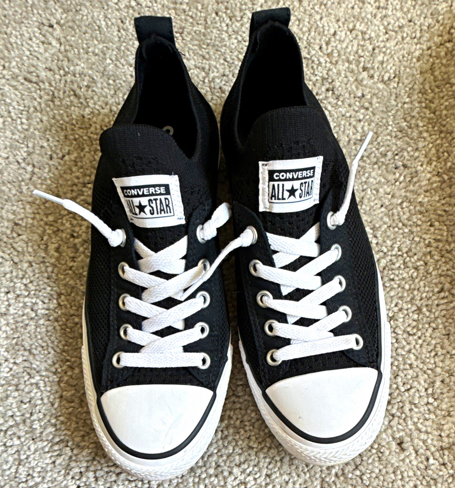 Converse Chuck Taylor All Star Unisex Kids Size 4 Black/White Fabric Low Top