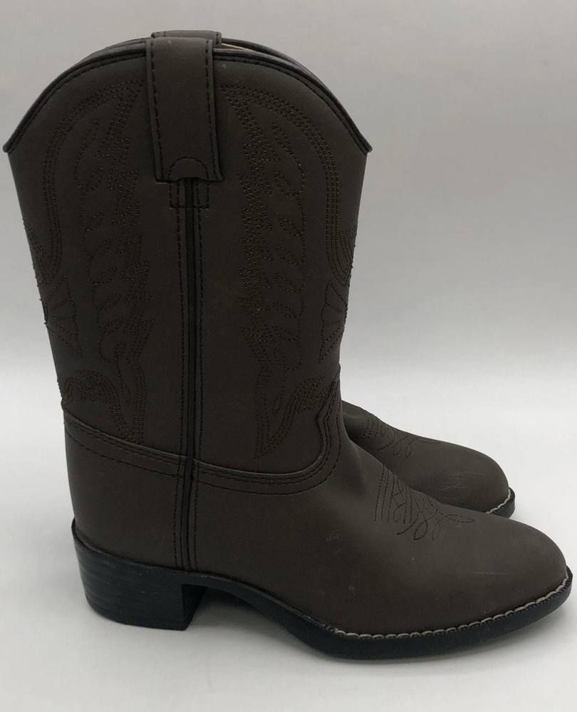 Durango Kids Brown Cowboy Western Boots Synthetic Leather Boys Girl Cowboy 10