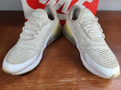 Nike Air Max 270 White Metallic Silver 943345-103 Womens Size 7.5 Youth Size 6Y