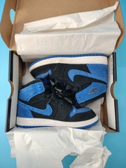 Jordan 1 Retro High Royal Black Reimagined Pre School Size 12C Youth Little Kids