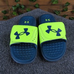 Under Armour Ignite Pro Kids 3 Lime Surge Static Blue Slide Sandals Comfort
