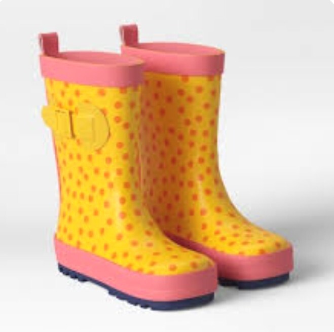 Sun Squad Kids Garden Rain Boot – Polka Dot – L 9/10 Rain Shoes Free Shipping