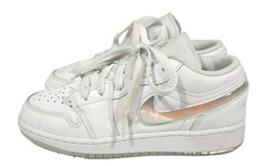 Nike Air Jordan 1 Low SE GS Glitter Swoosh FQ9112-100 Size 4Y Kids / Women 5.5