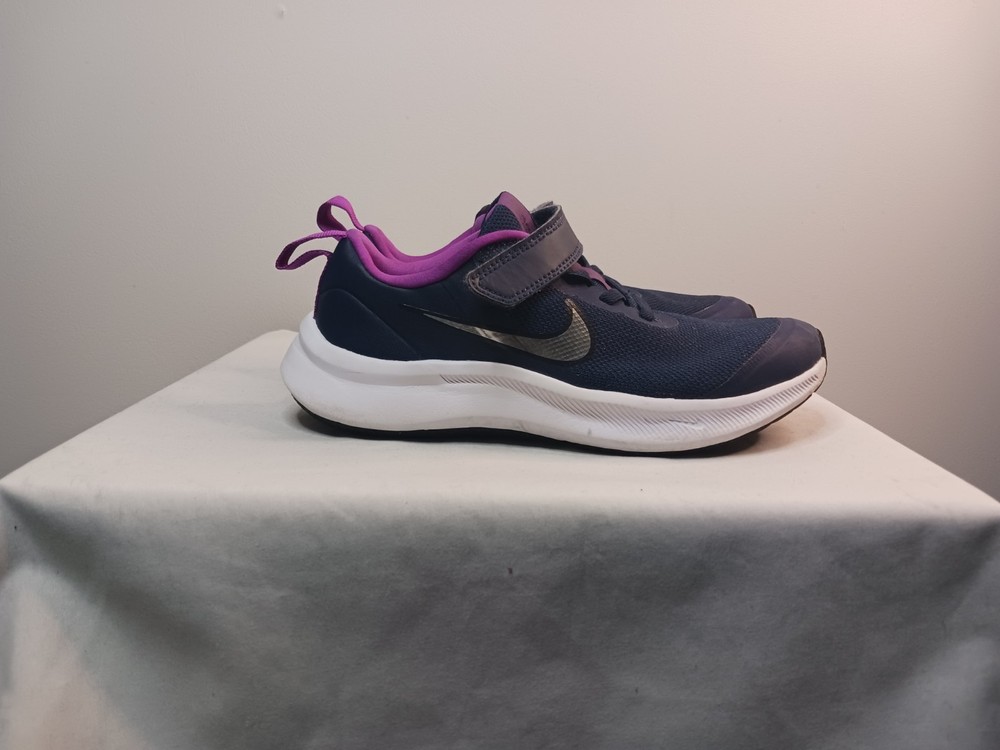 Nike Star Runner Kids Sneakers Navy Pink Mesh Hook & Loop Size 1Y Athletic