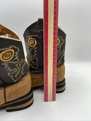 Old Corral Square Toe Cowboy Boots Brown Swede Leather Kids Size 11 US /18.5 Mex
