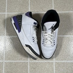 Nike Air Jordan 3 Retro GS Dark Iris Shoes White/Purple, Size 7Y, DM0967-105