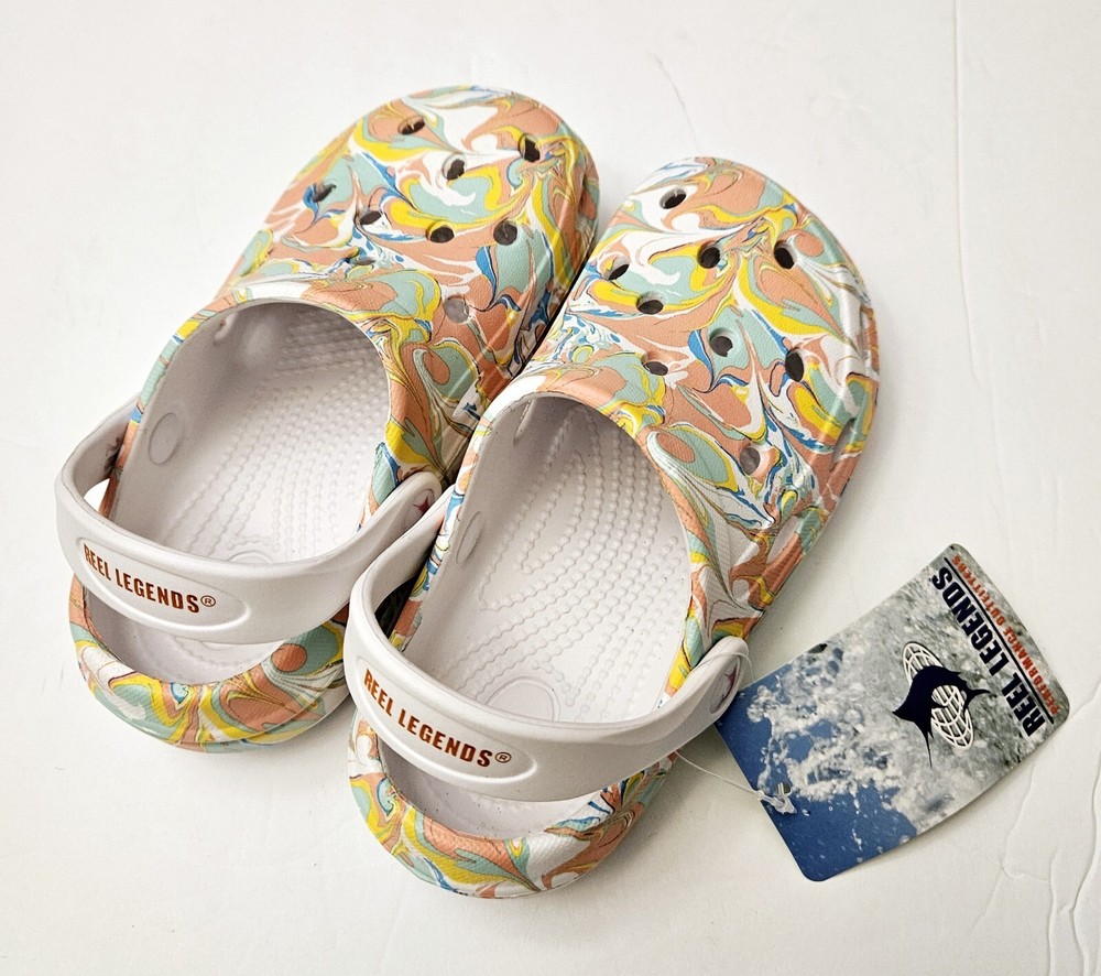 Kid’s Reel Legends Clog Coconut Marble Toddler Shoes Pastel Swirl Beach Pool