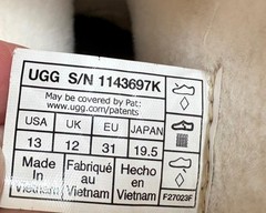 UGG kids Size 13 Rain Bootie – white & tan