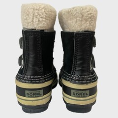 Sorel Yoot Pac Waterproof Nylon Sherpa Black Winter Snow Boots Toddler Size 4