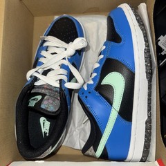Nike Dunk Low Crater Blue Black Shoes Size 4Y Kids Youth DR0165-001 Lace Up