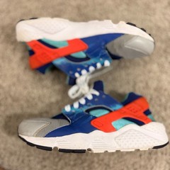 Nike Air Huarache Run GS Lightning Blue Orange Youth 6Y Womens 7.5 704943-003