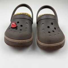 Crocs Cobbler Lined Kids Clogs Size 12 – 13 Brown Yellow Plaid Flannel Lining