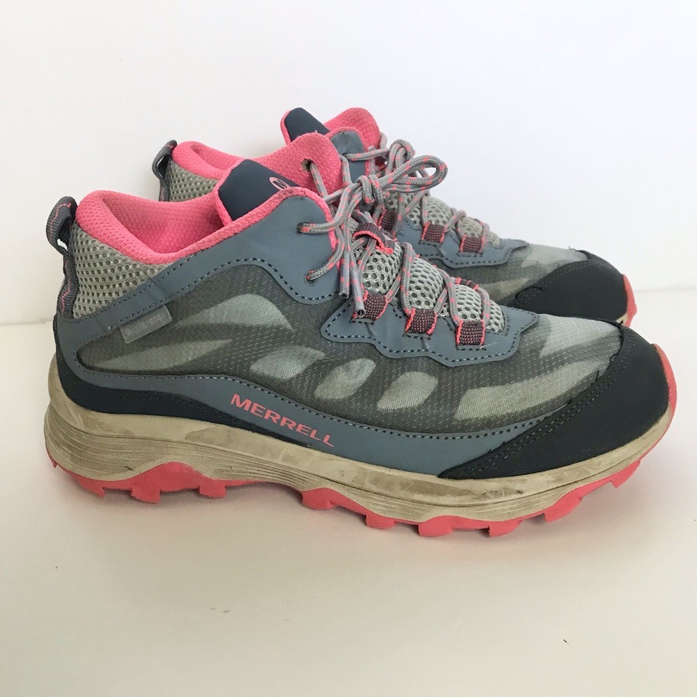 MERRELL Boots Big Kids Size 5M Moab Speed Mid Dusty Blue/Coral Shoes – MK165213