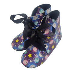 Spellbound Lightweight Ankle Boots Girl’s Kid Size 13 Purple Stars Moons Galaxy
