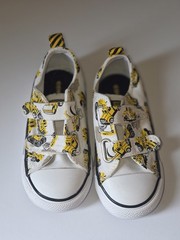 Converse Unisex Kids Low Top Hook & Loop Canvas Sneakers Vehicle Print White