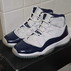 Air Jordan 11 Retro BG White University Blue 6Y Mens 6 Womens 7.5 378038-123 OG