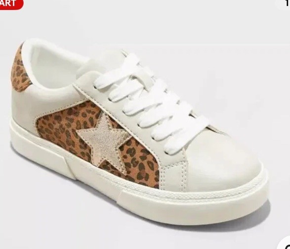 Art Class Kids Kaitlyn Sneakers Size 13 Leopard Star Tennis Shoes