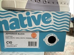 Native Jefferson Block, Shell White/powder Circle, Size C 10. Brand new