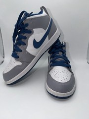 Nike Kids Mid-Top Sneakers – White, Gray & Blue Size 3y